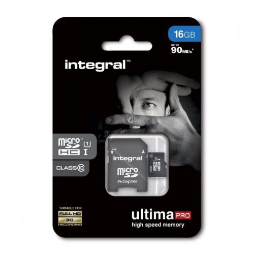 Κάρτα μνήμης Integral microSD ULTIMA PRO UHS-I 16 GB class10 με προσαρμογέα SD