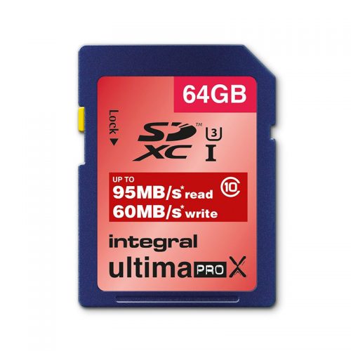 Κάρτα Μνήμης Integral UltimaPro X 64 GB SDXC Ultra-High-Speed Class 10 – 95 MB/s