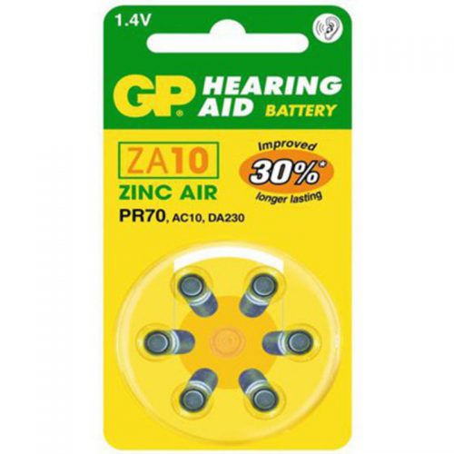 Μπαταρίες Ακουστικών Βαρυκοϊας ZA10 1.4V 75mAh GP 6 τμχ